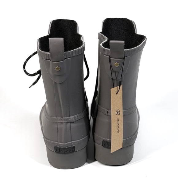 CHOOKA Womens Eastlake Rain Duck Boots Size 6 Mid Lace Up Rubber Boot Gray - Picture 4 of 6